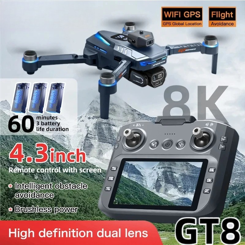 Drone Gt8 Rc - โดรนรุ่น Original GT8 8K ระดับมืออาชีพ กล้องคู่