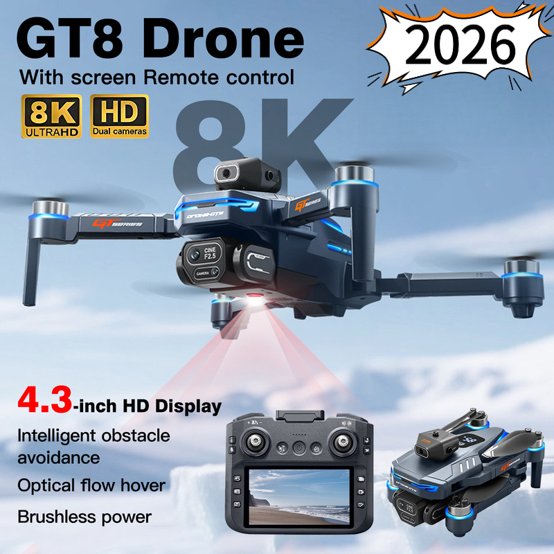 Drone Gt8 Rc - โดรน 2026New GT8 8K ระดับมืออาชีพ กล้องคู่
