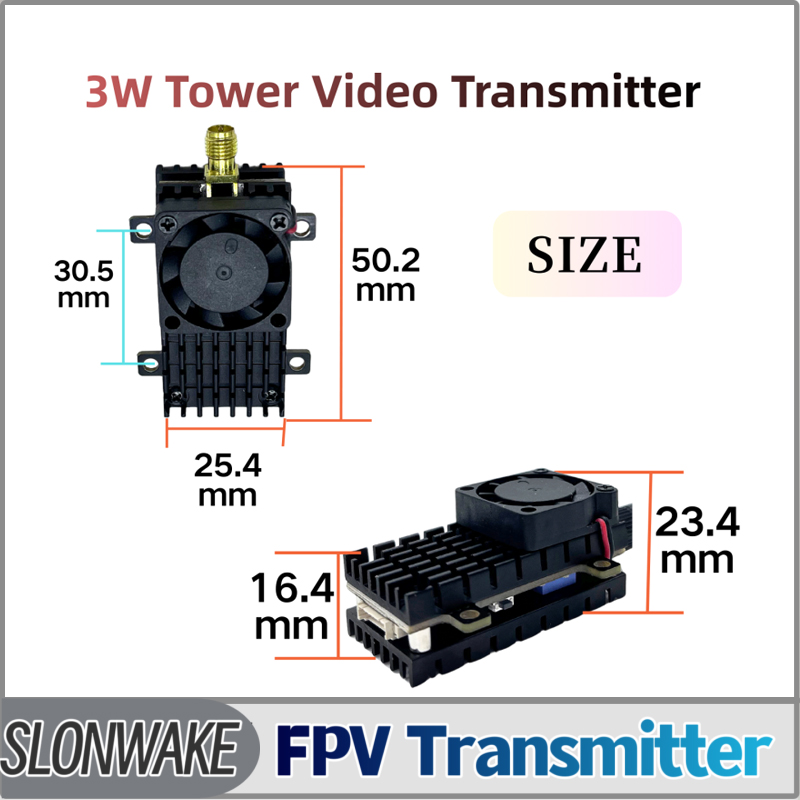 Drone Rc Remote Control - โมดูลส่งสัญญาณวิดีโอ SLONWAKE 5.8G 3000mW แบบจำลอง VTX
