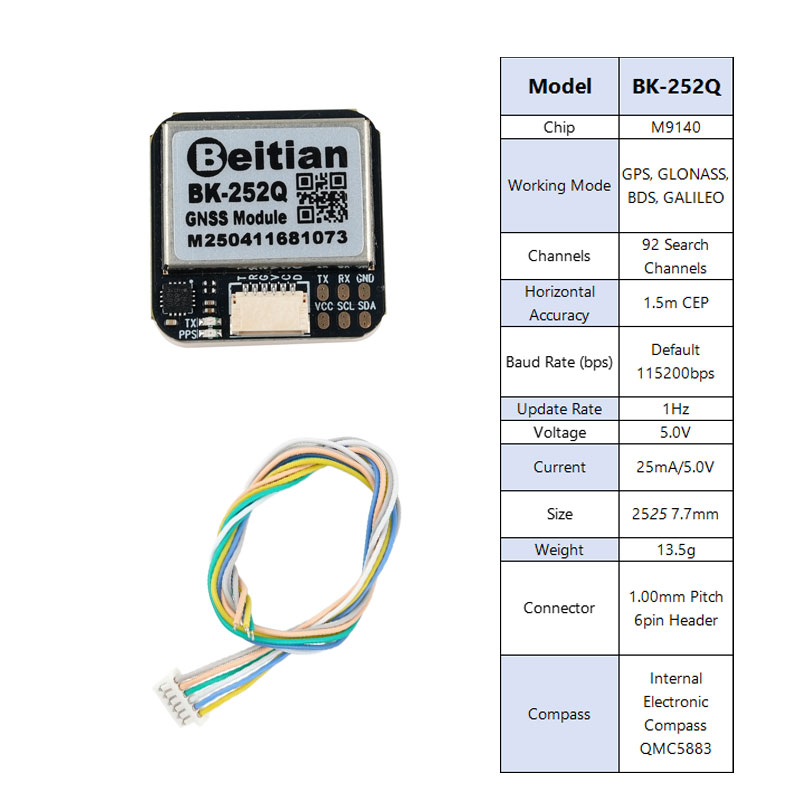 Gps Module Drone - โมดูล GPS GNSS Beitian BK-252Q พร้อมชิป