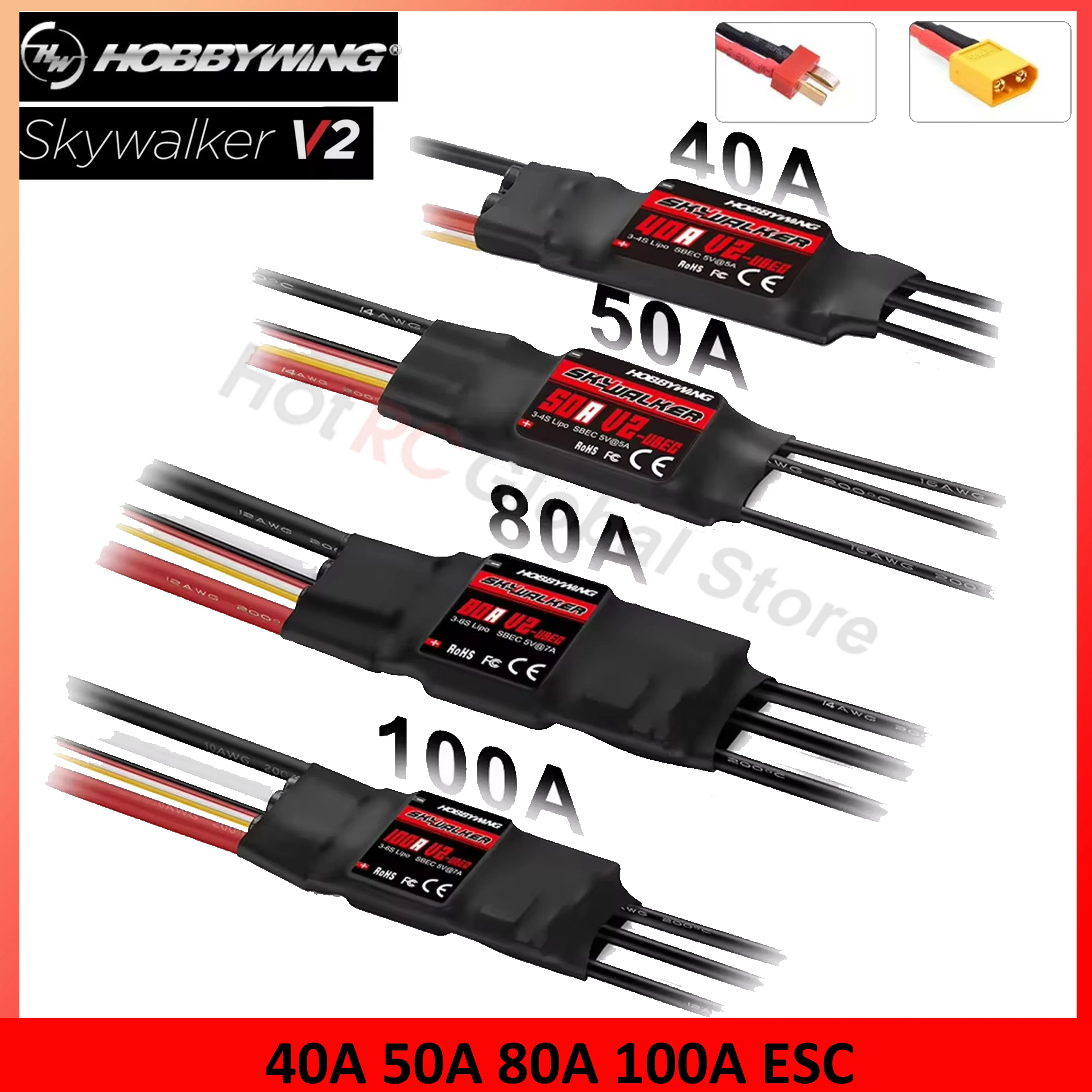 Hobbywing Skywalker ชุด V2 80A - Drone Rc Quadcopter Controller บทวิจารณ์และราคา