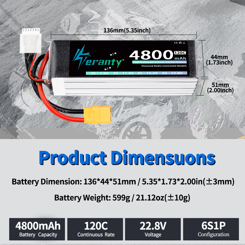 TERANTY 6S 4800mAh แบตเตอรี่ลิ - Drone Rc Link บทวิจารณ์และราคา