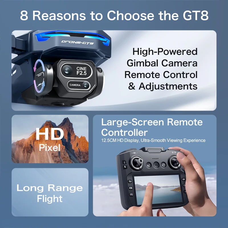 โดรน 2026New GT8 8K ระดับมืออา - Drone Gt8 Rc บทวิจารณ์และราคา