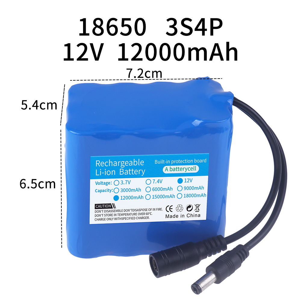 12V 12000mah แบตเตอรี่ 3S4P คว - Lipo Battery Charger บทวิจารณ์และราคา